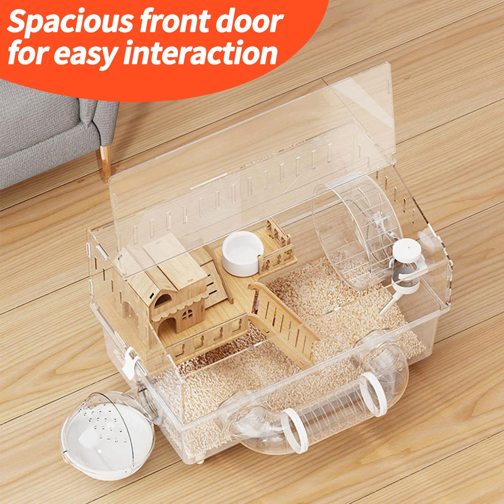LOLLBIRD cage transparent walls allow 360-degree observation of pets.