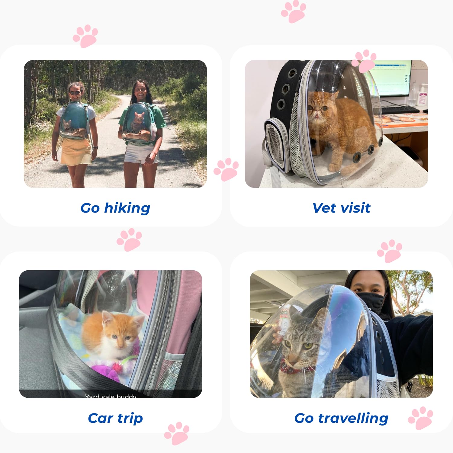 LOLLIMEOW airline-approved travel backpack eases vet visits and flights.