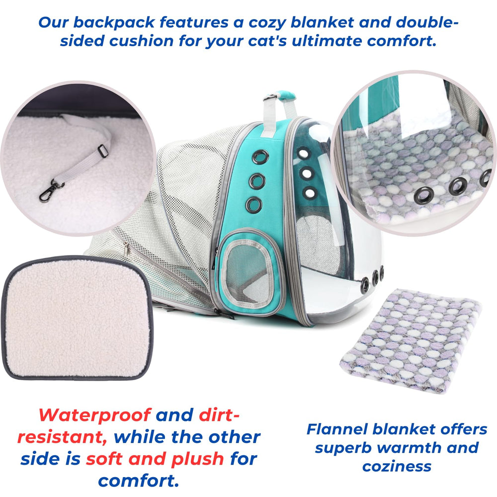 Lollimeow all-season comfort duo with hard base and plush blanket for pets