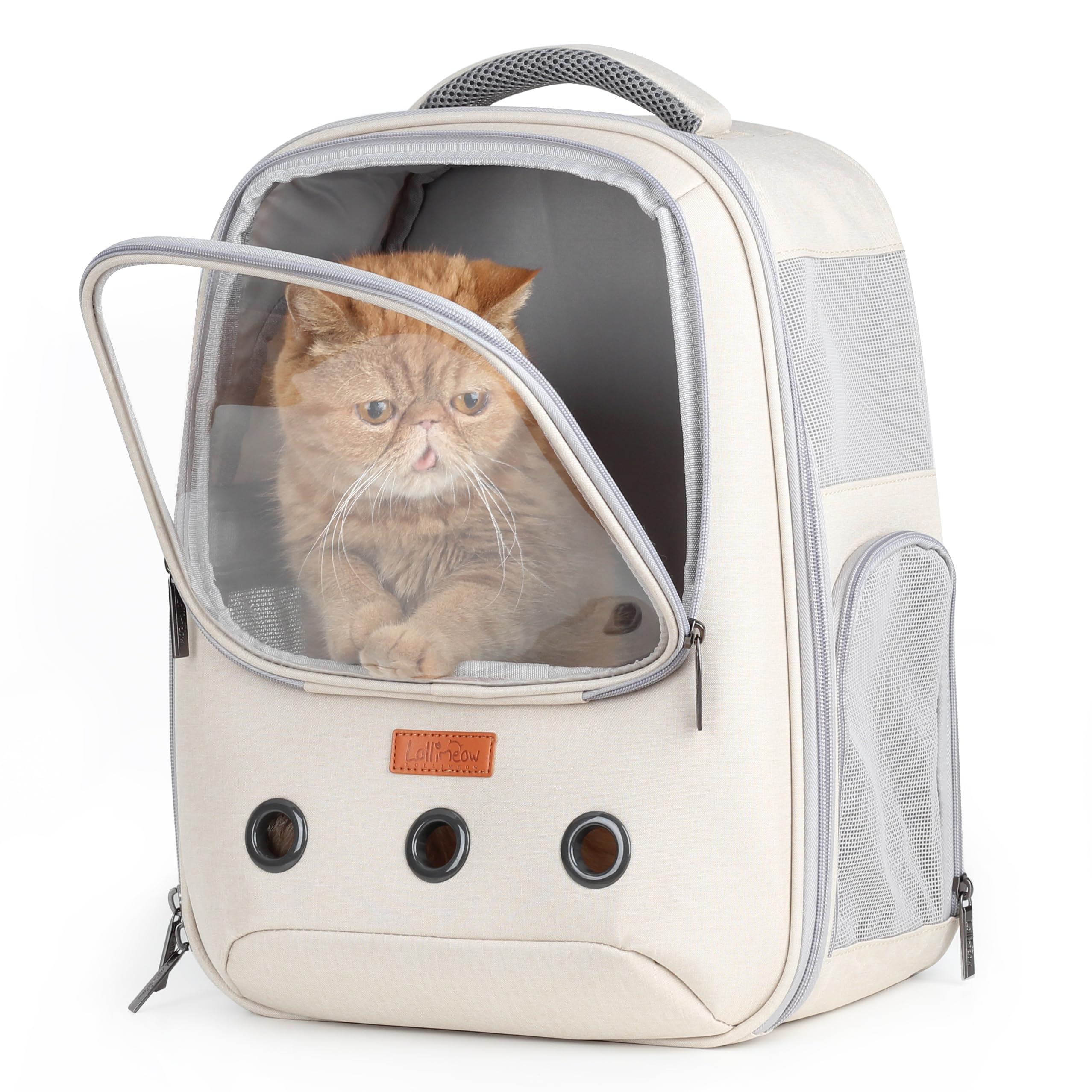 LOLLIMEOW bubble window backpack offers your pet a scenic view for an enjoyable ride
