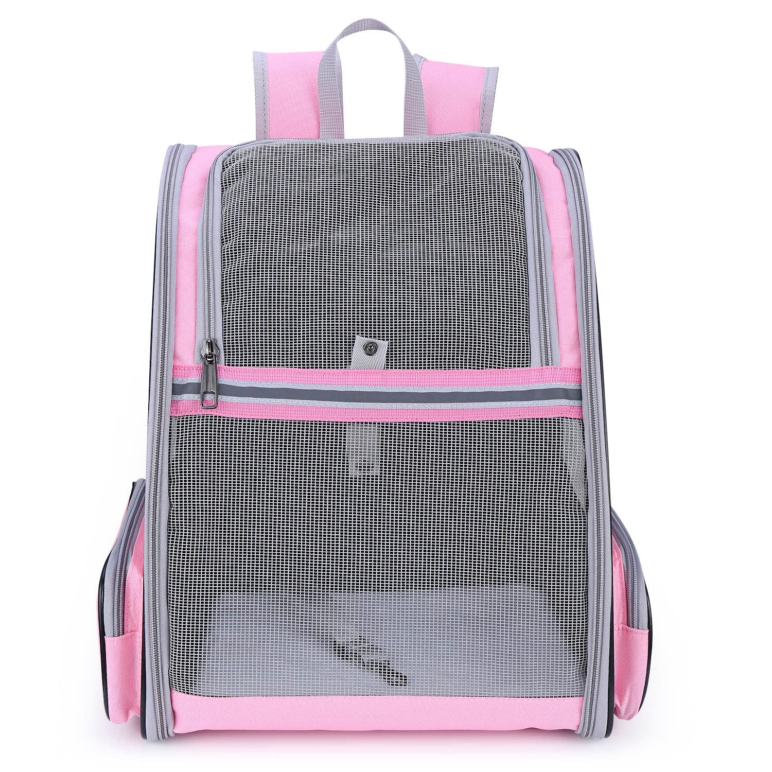 LOLLIMEOW cat backpack carrier built-in leash clip enhances pet security while traveling.