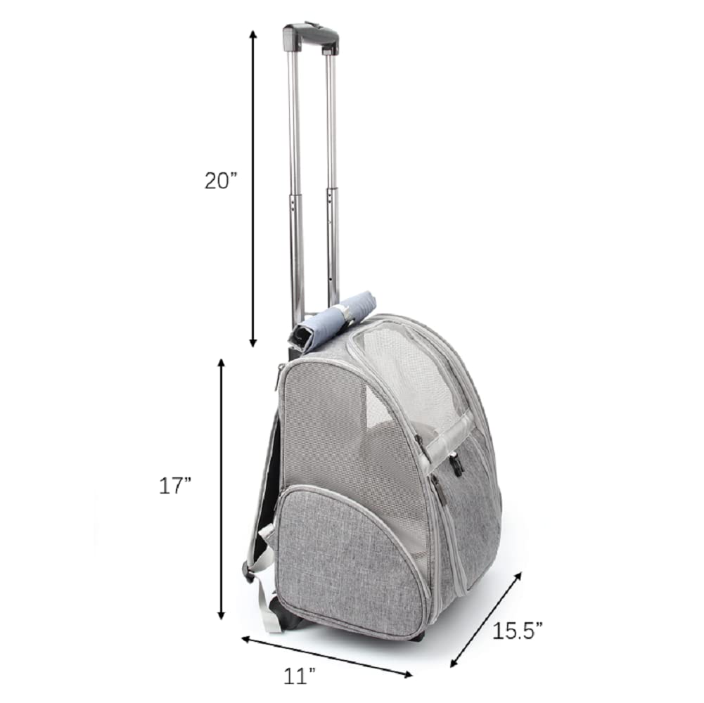 Lollimeow dog backpack wheels conversion enables versatile travel setups