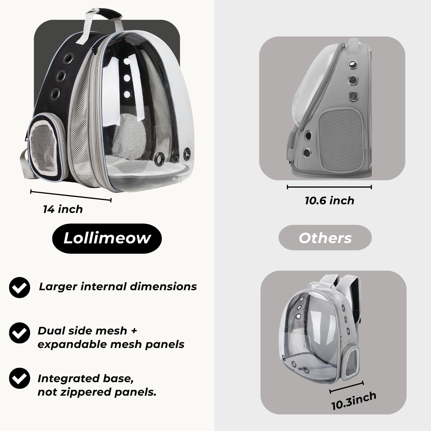 Lollimeow ergonomic-load-reduction tech distributes weight to ease hikes.