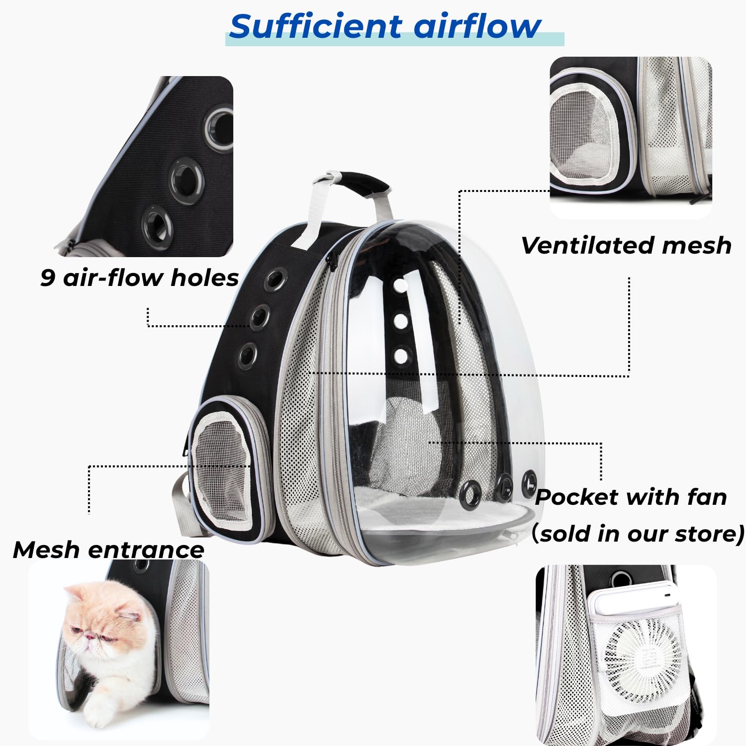 Lollimeow expandable design adds extra space for comfortable pet movement.