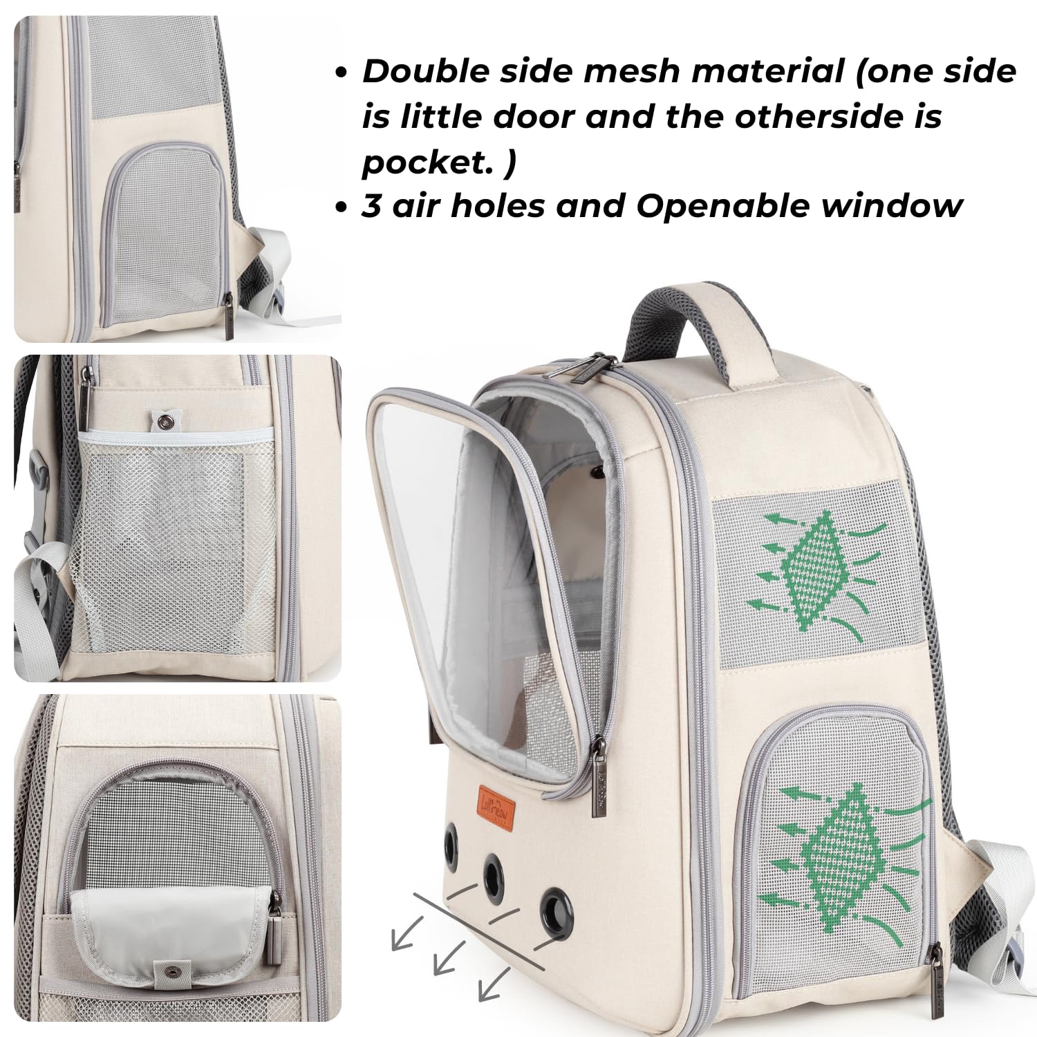 LOLLIMEOW nine-ventilation design enhances airflow to help pets stay cool