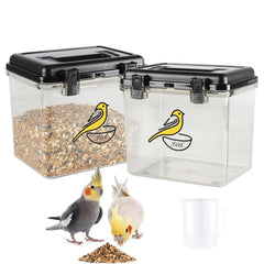 Lolytama bird seed container airtight lid keeps seeds dry and protected.