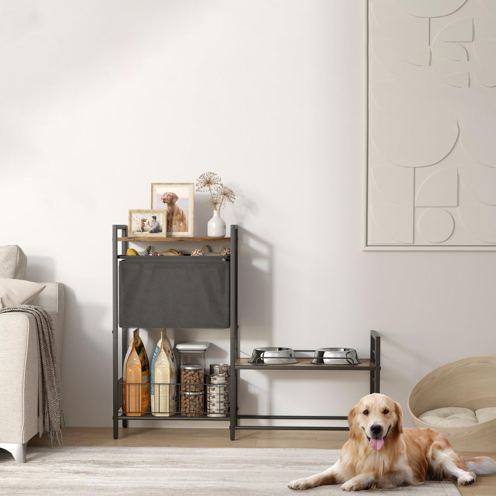 Lomivra dog-feeding station fits various bowl sizes for familiar dishes.