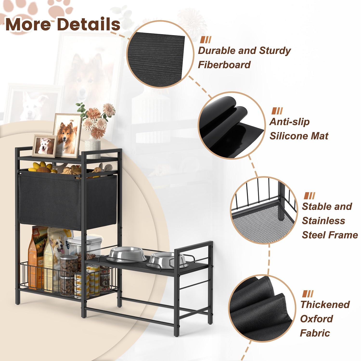 Lomivra dog toy-bin pull-out keeps toys tidy and reachable.