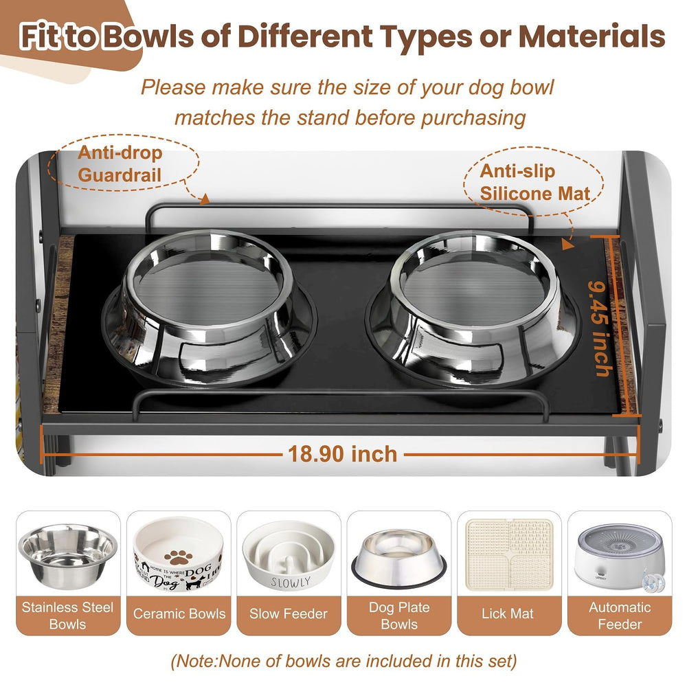 Lomivra Elevated Dog Bowls Stand at 10.2 inches supports comfortable neck posture