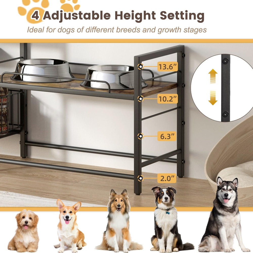 Lomivra adjustable-height stand adapts to dogs of all sizes.