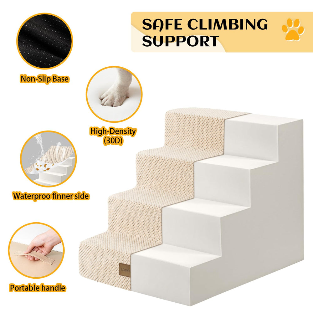 LOMORA dog stairs nonslip-base prevents movement during use