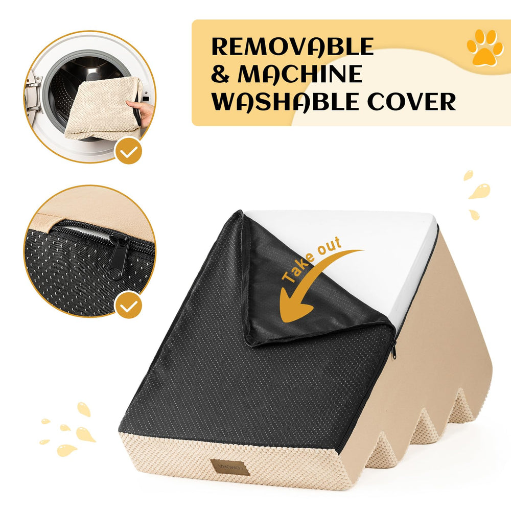 LOMORA dog stairs waterproof inner cover protects foam from spills