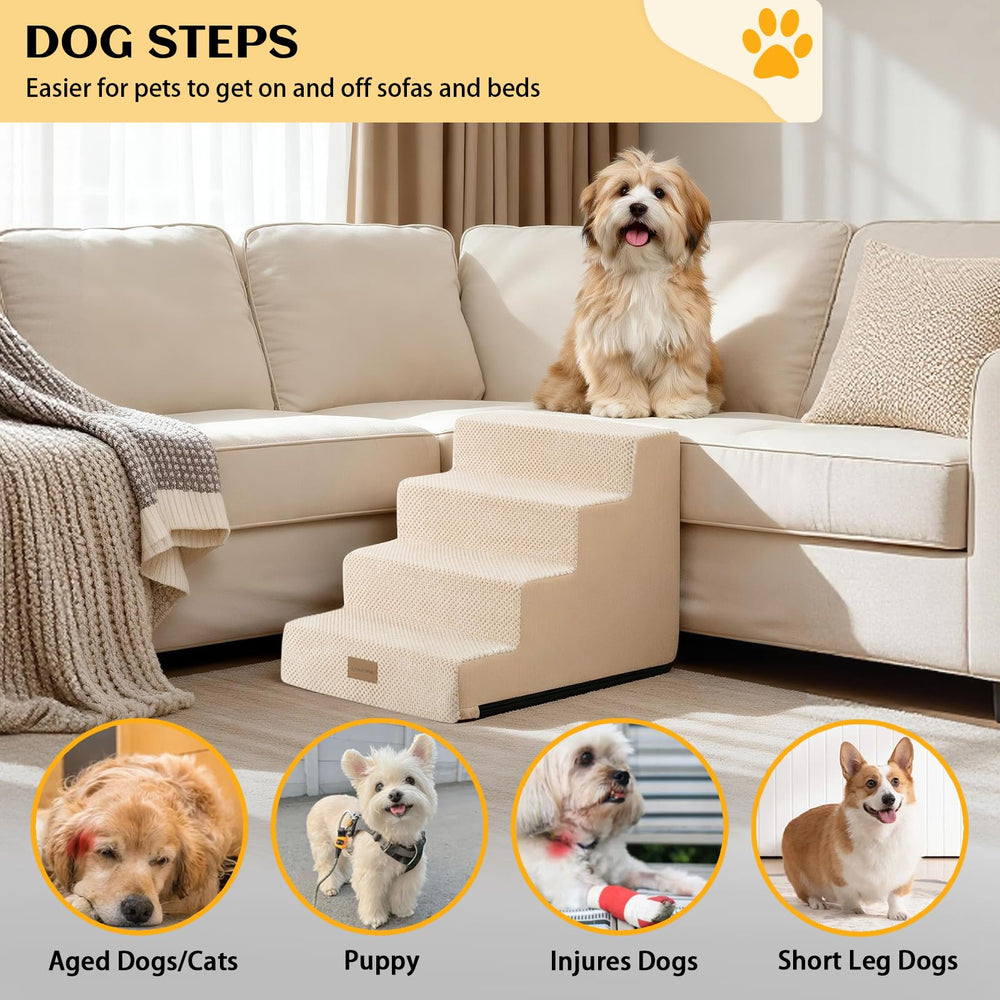 LOMORA dog stairs widened-design for added stability on furniture