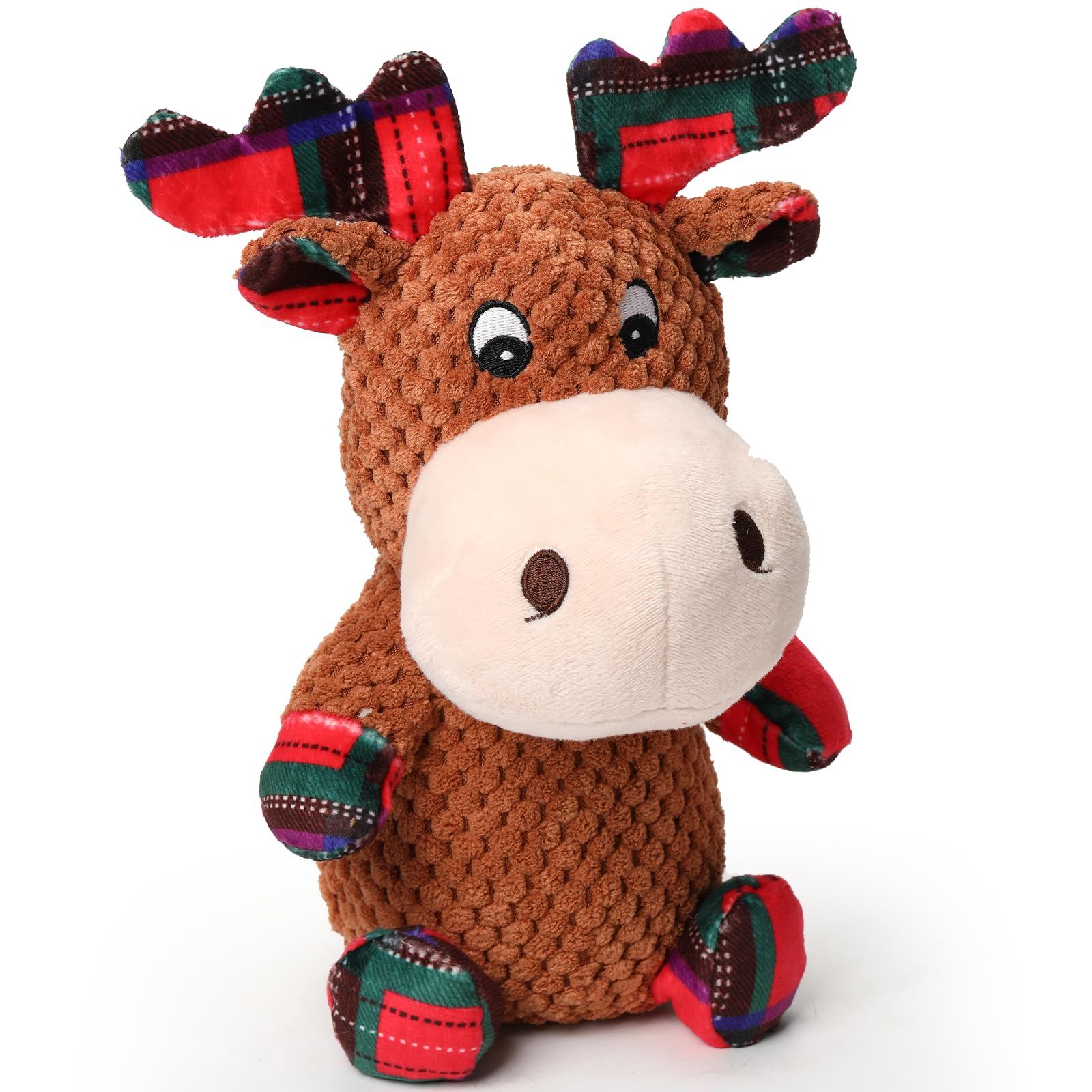 loncoldy christmas dog toy reindeer, festive plush playmate for photos and gifts