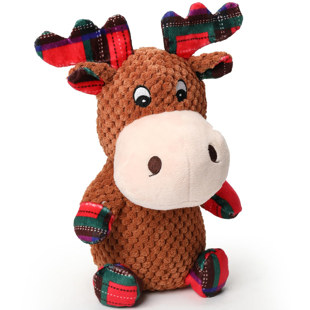 loncoldy christmas dog toy reindeer, festive plush playmate for photos and gifts
