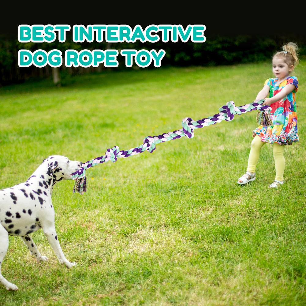 loncoldy rope toy dental cleaning – natural cotton flossing during chew