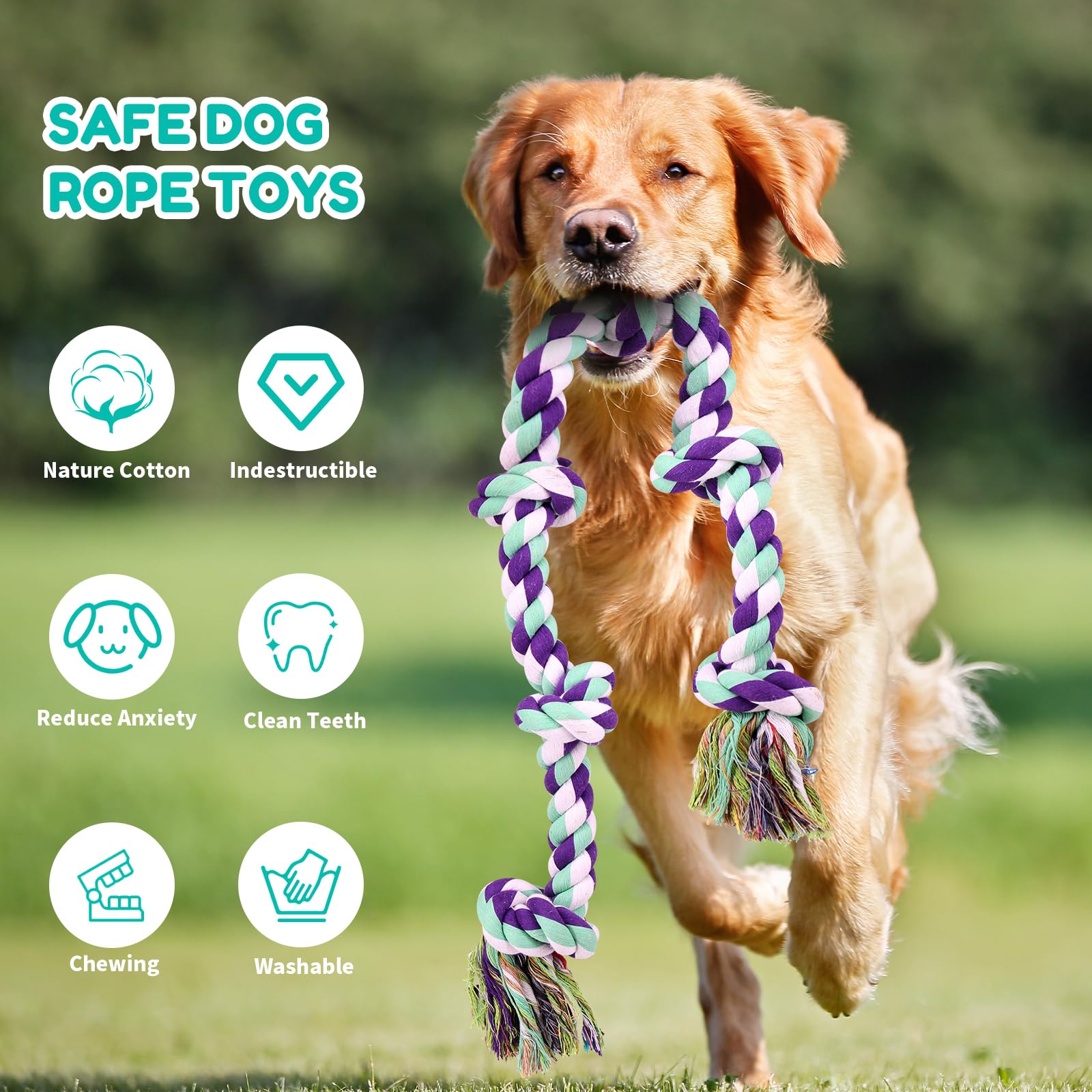 loncoldy dog rope toy outdoor play – ideal for indoor/outdoor sessions