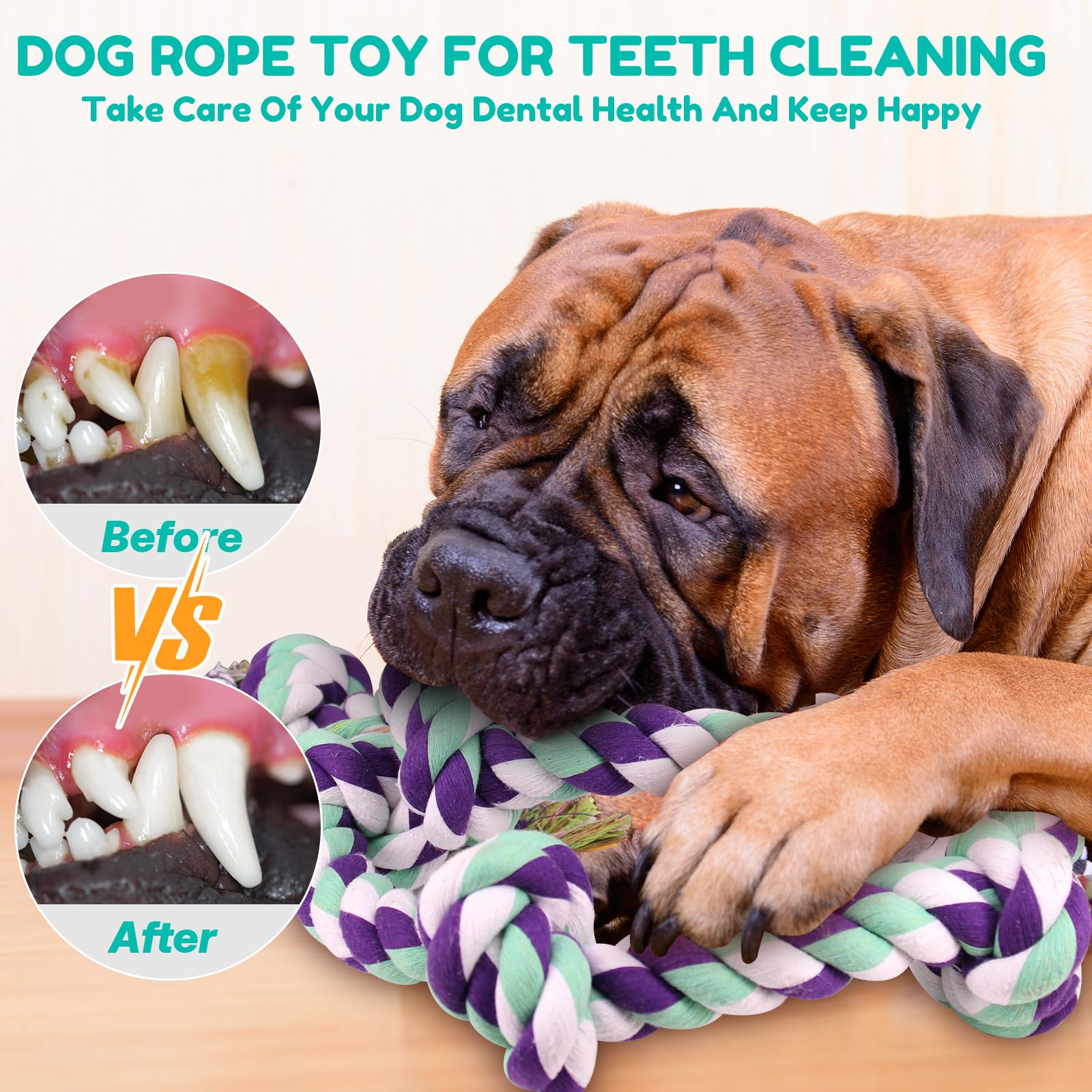 loncoldy dog rope toy tug action – interactive play strengthens bond