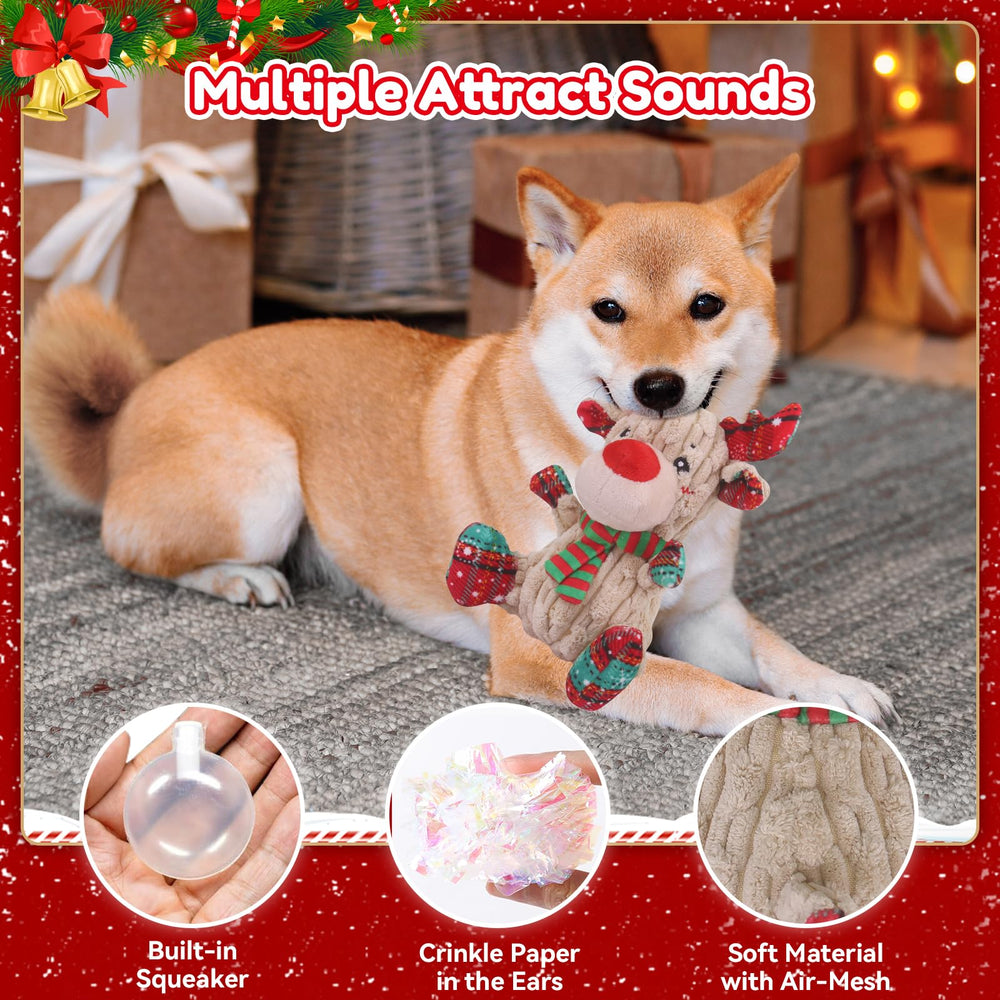 Loncoldy dog toy with crinkle paper inside for multisensory stimulation during indoor play.