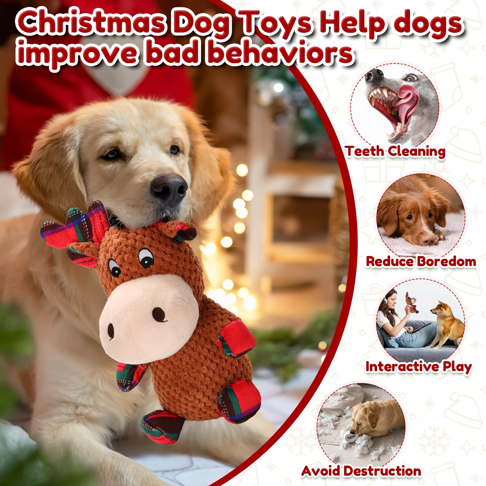 loncoldy dog toy squeaker-body, interactive noise to boost fetch and tug