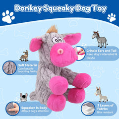 Loncoldy juguete peluche burro interactivo con sonido y crujido para más juego.