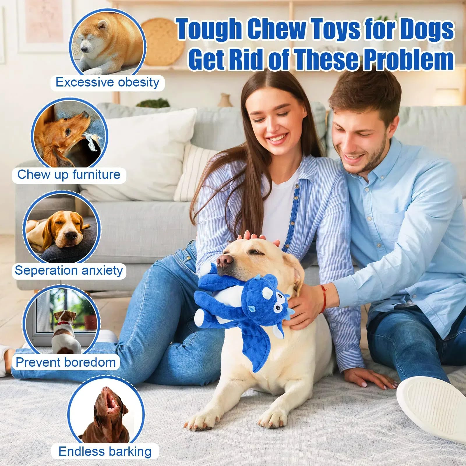 loncoldy plush dog toy cuddle buddy with soft interior for cozy naps