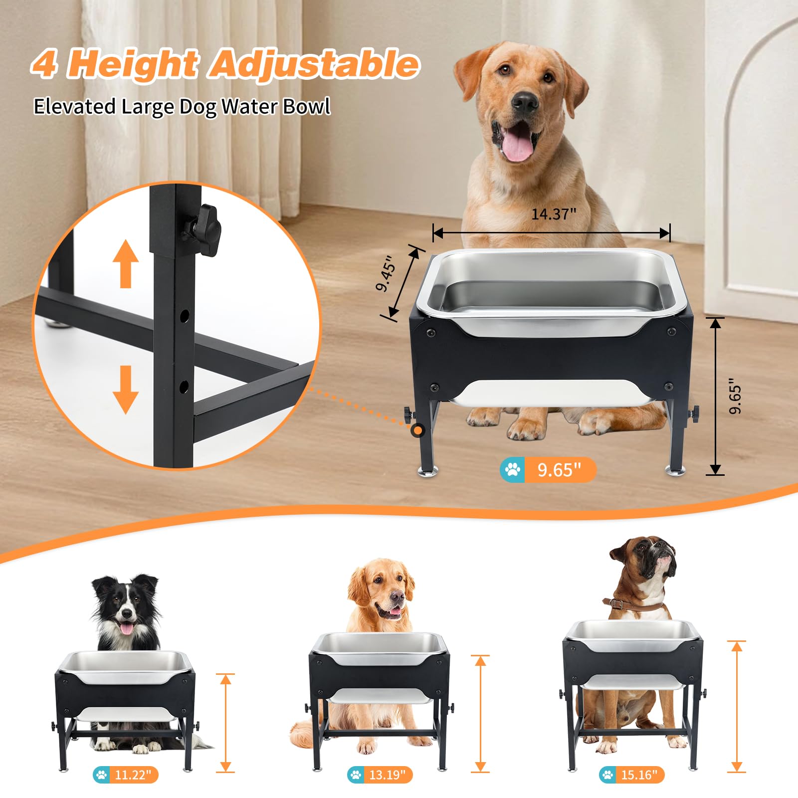 Lonepetu 3-gallon dog water bowl showing large capacity for fewer refills