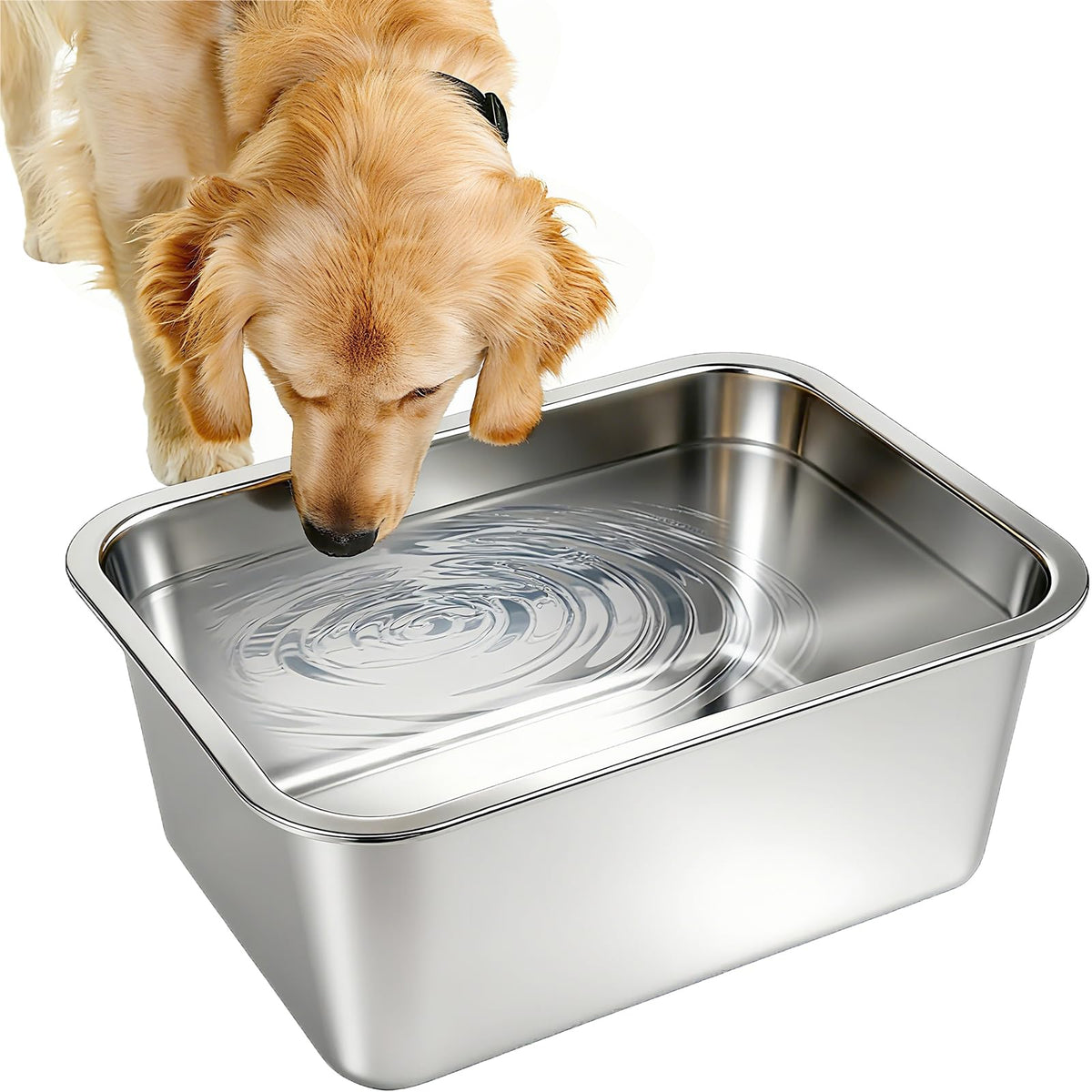 Lonepetu 3gallon dog water bowl showing large capacity for big breeds and multi-dog use