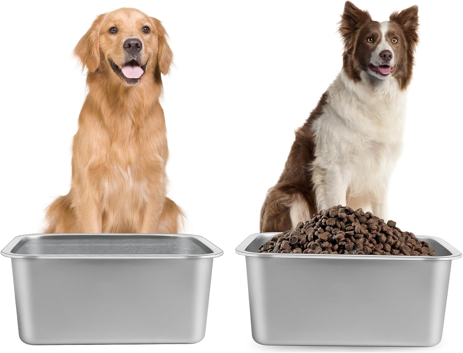 Lonepetu 4-gallon large dog water bowl front view offers ample hydration for giant breeds.