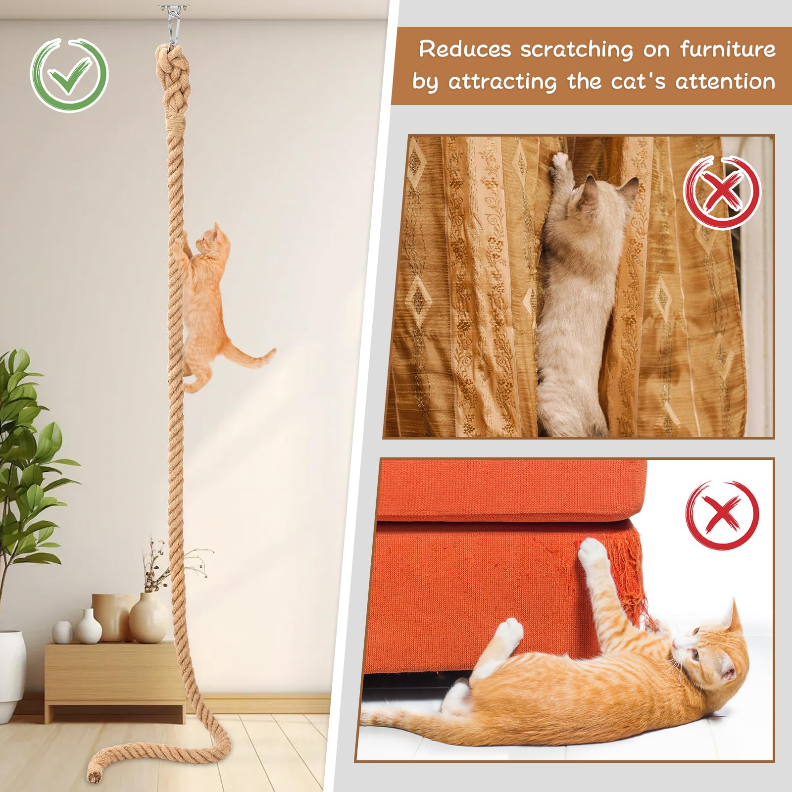 Lonepetu durable sisal rope designed to withstand daily play.
