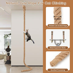 Lonepetu cat climbing rope on wall mount installation setup.