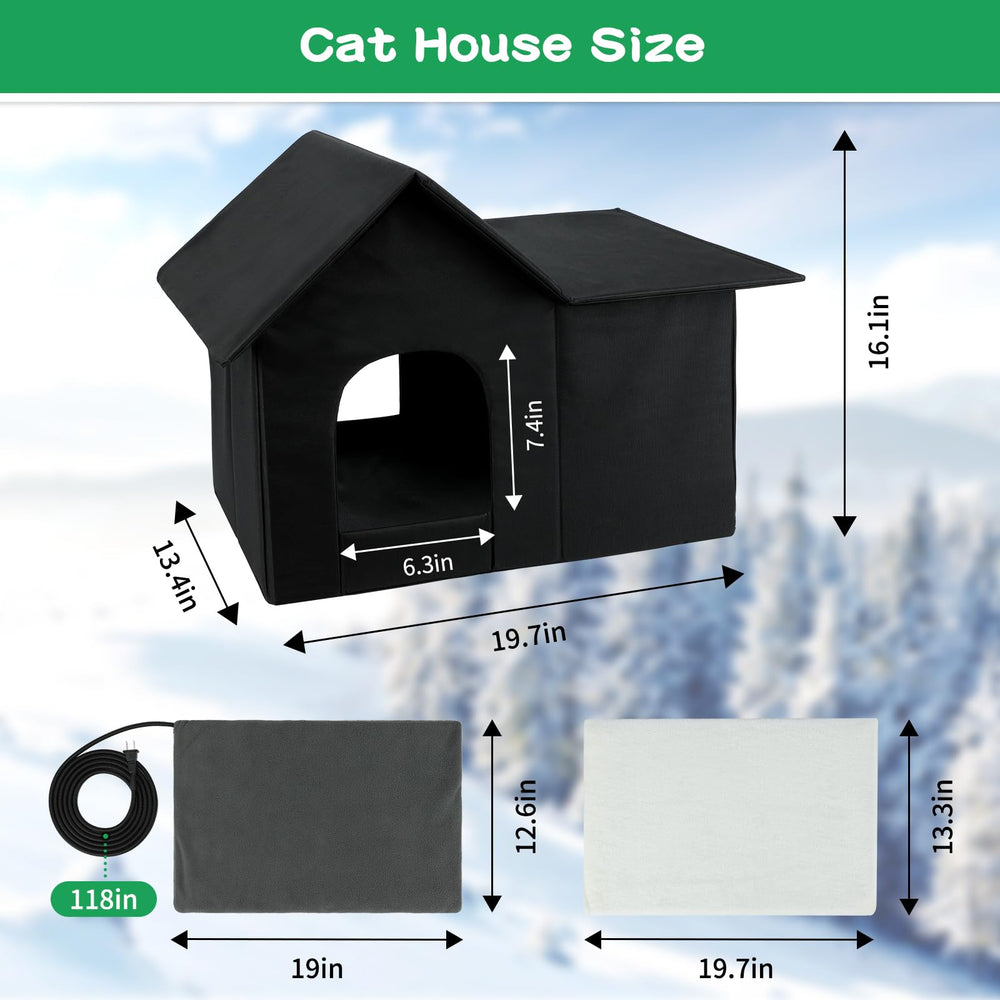 Lonepetu cat house heating pad provides warm comfort for cold mornings