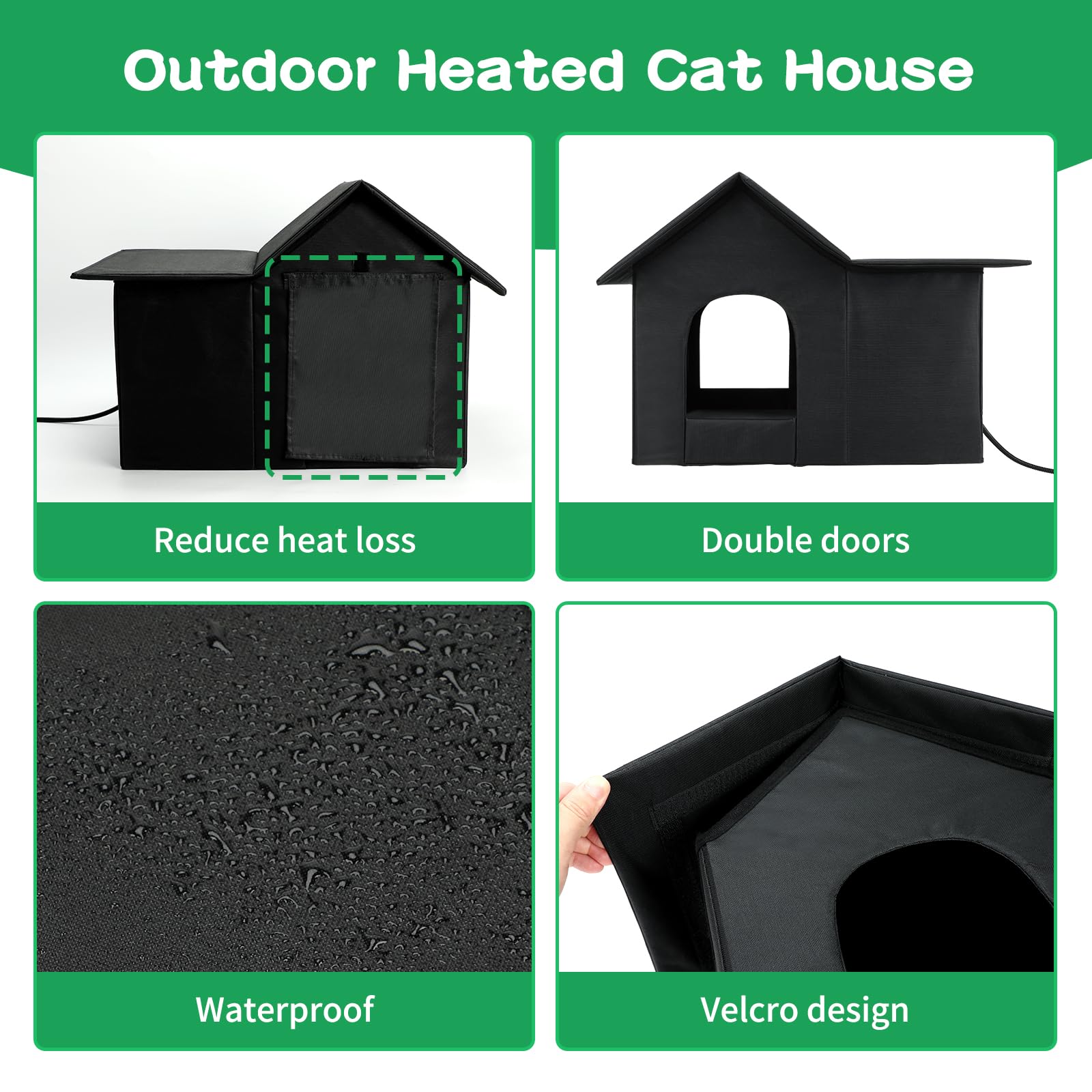 Lonepetu spacious shelter fits multiple cats for shared warmth