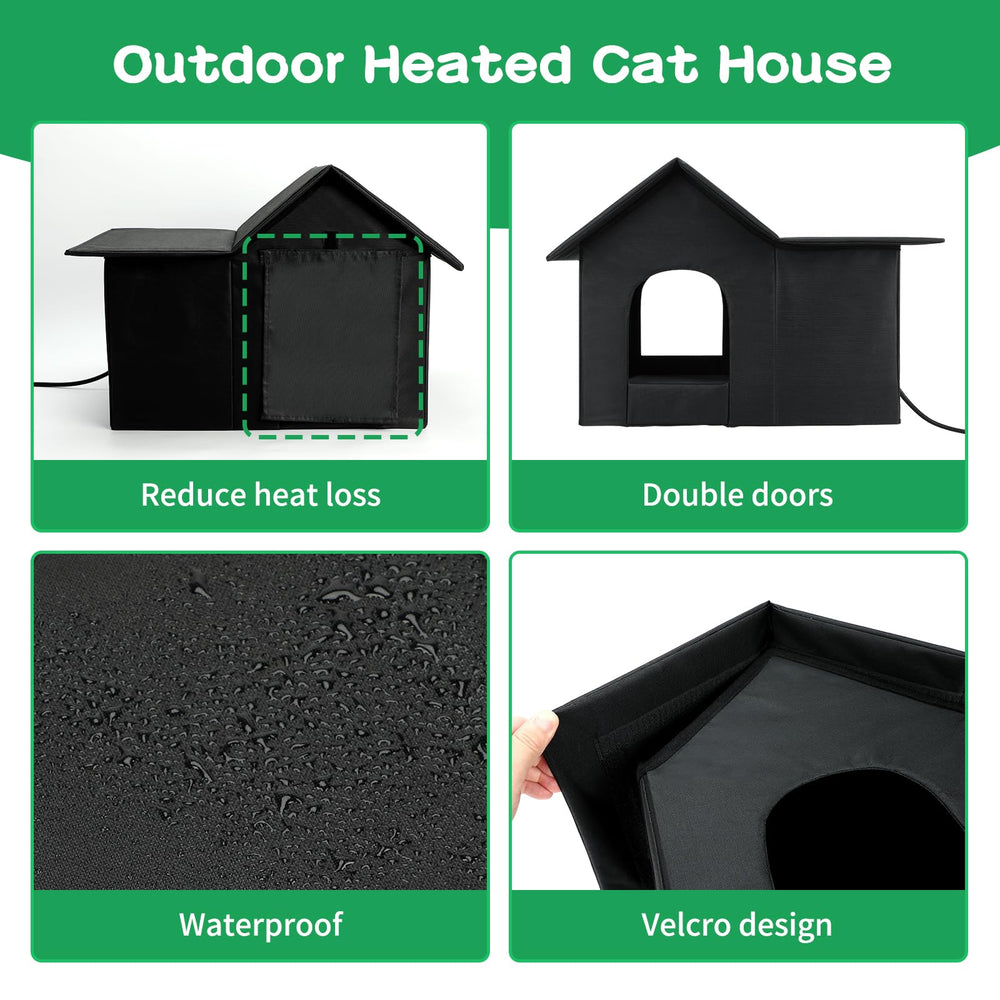 Lonepetu spacious shelter fits multiple cats for shared warmth