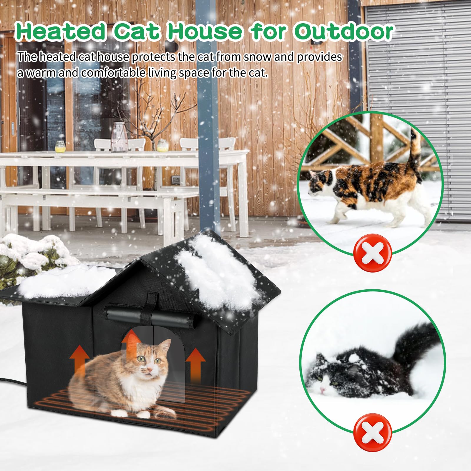 Lonepetu cat house two door design offers escape routes for safety