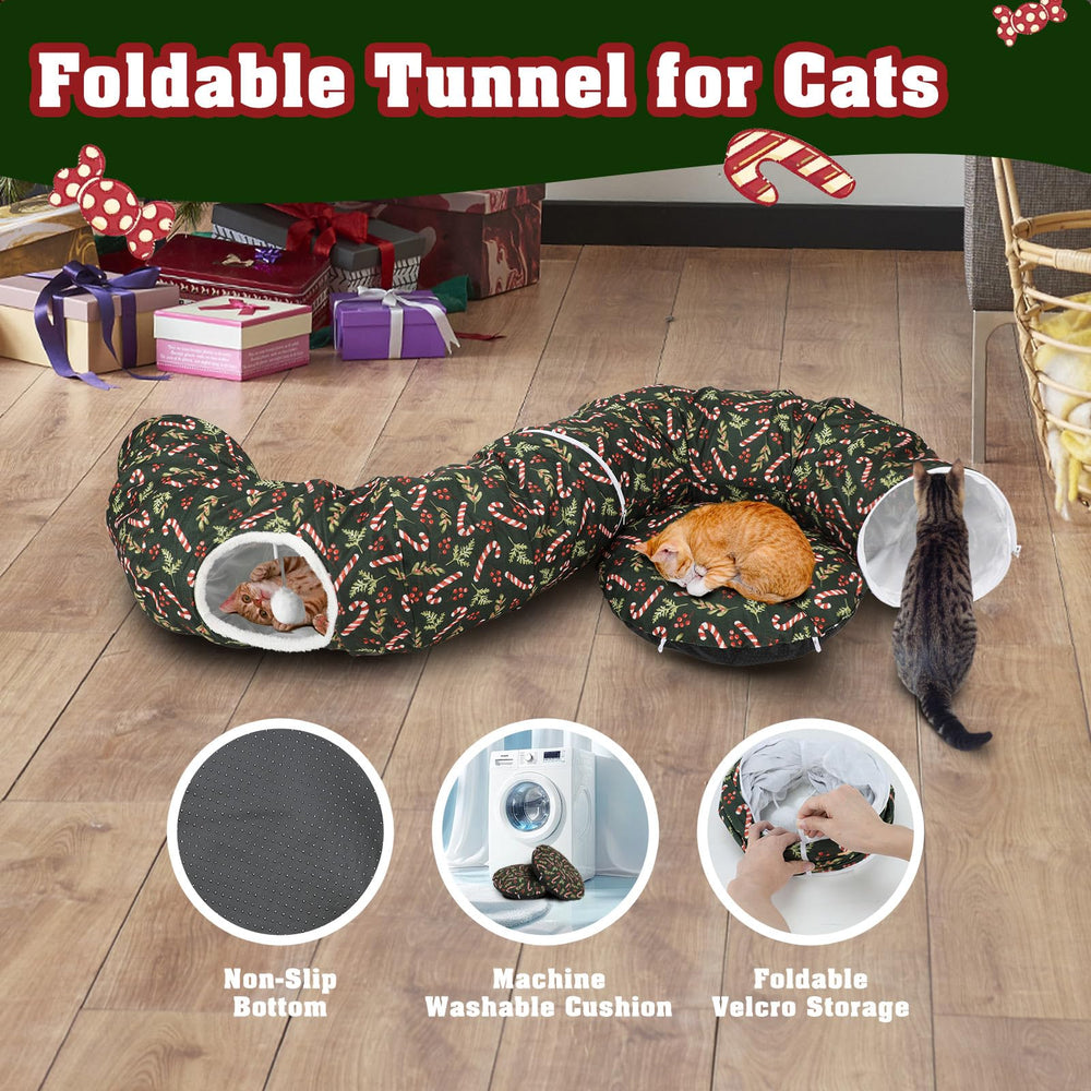 Lonepetu Cat Tunnel Portable Storage Bag enables easy folding for festive outings.
