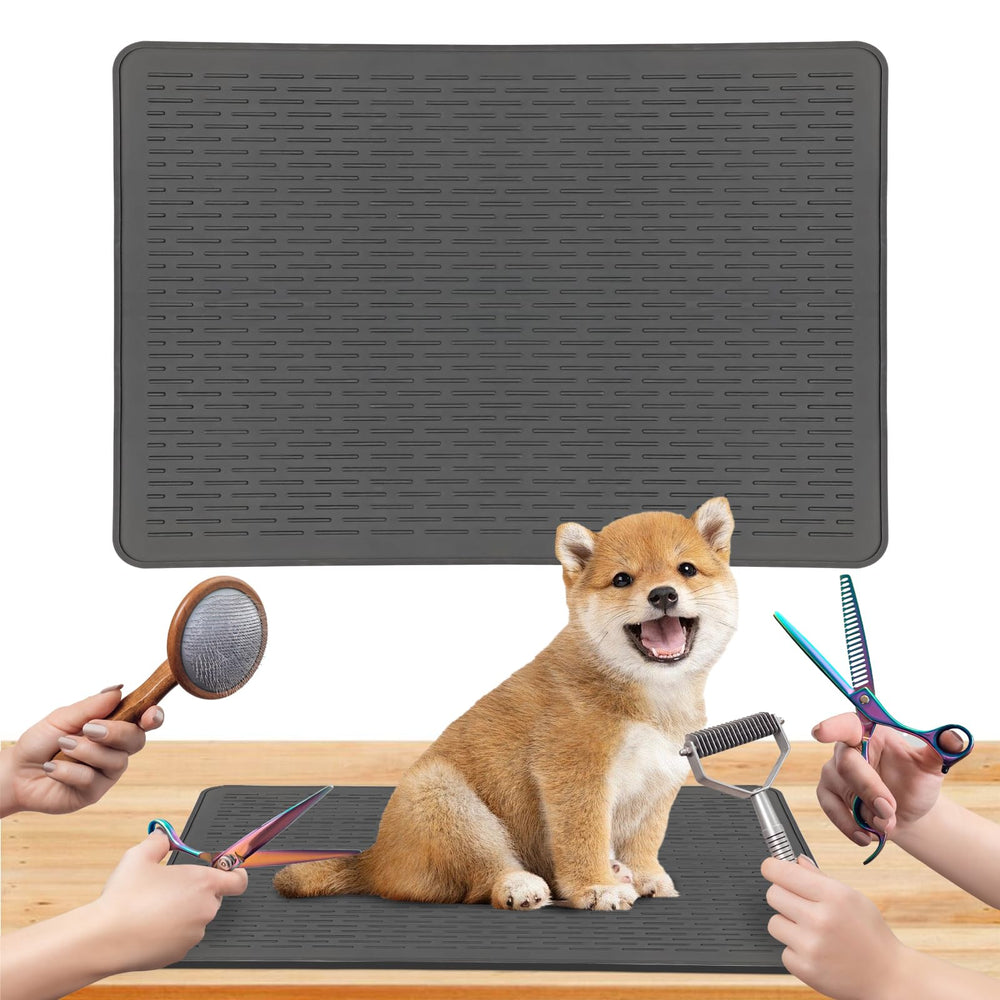 Lonepetu dog grooming table mat non-slip surface keeps pets steady