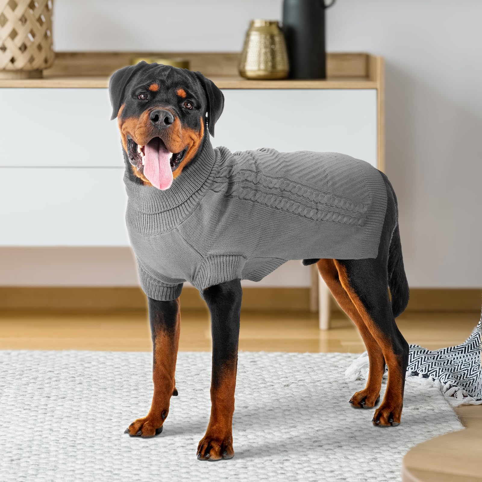 Lonepetu 3XL grey easy-on-off knit for quick dressing.