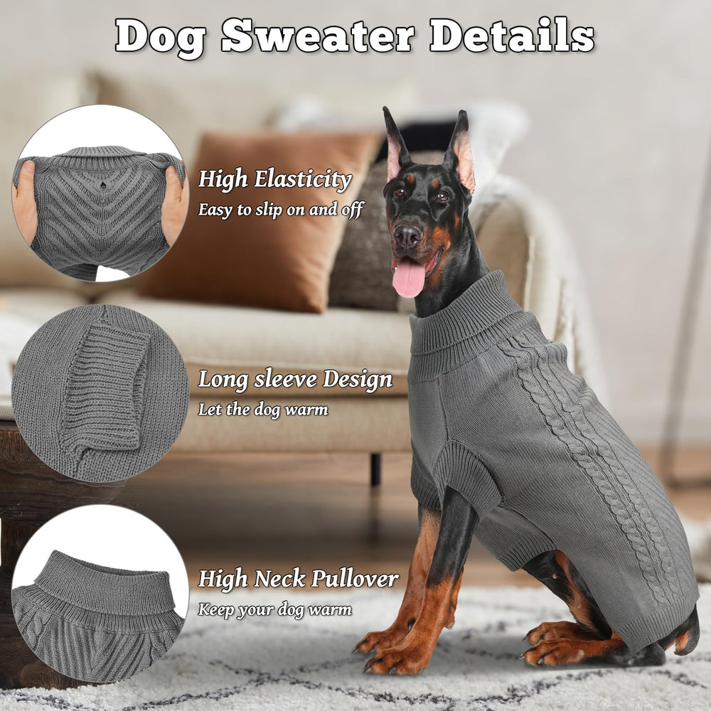 Lonepetu 3XL grey turtleneck view adds warmth around the neck.