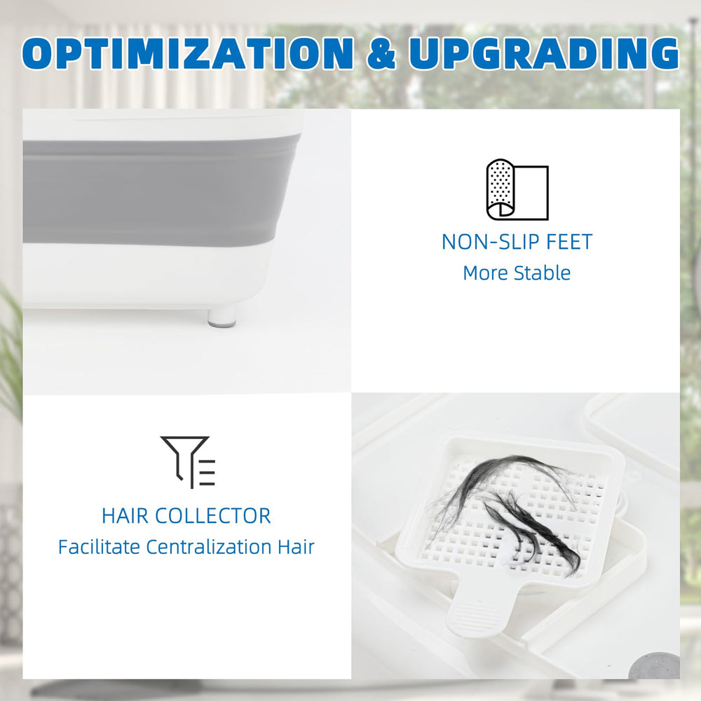 Lonepetu four raised non-slip feet keep tub stable during baths.