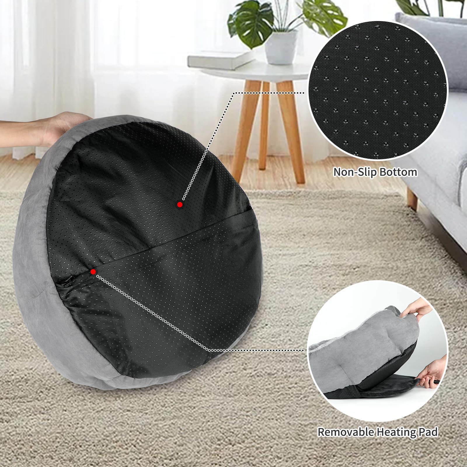 Lonepetu bed features a non-slip bottom to stay in place.