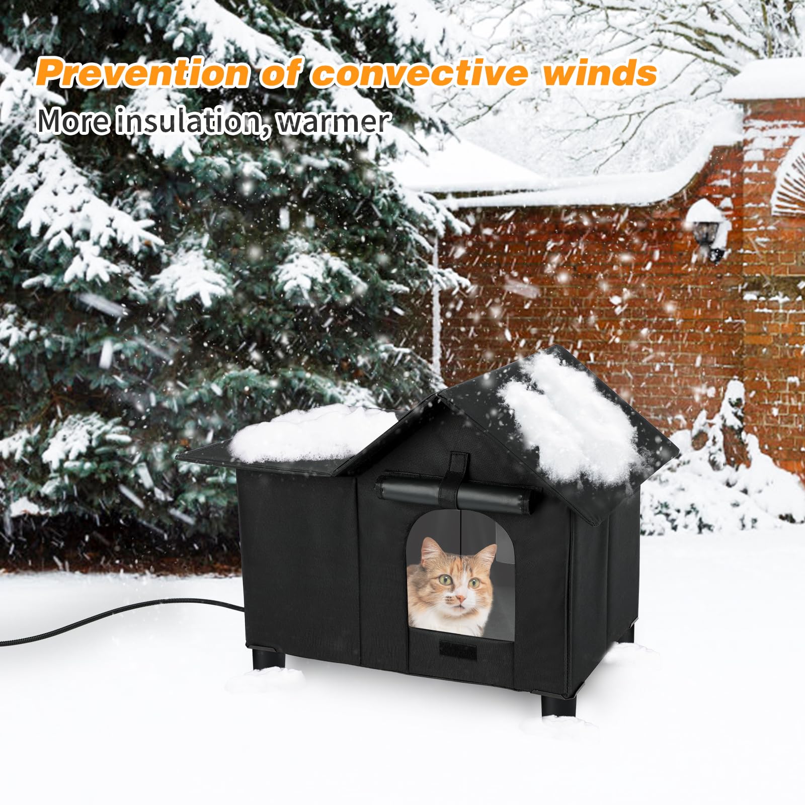 Lonepetu heated-cat-house spacious-interior space ideal for multiple cats to rest