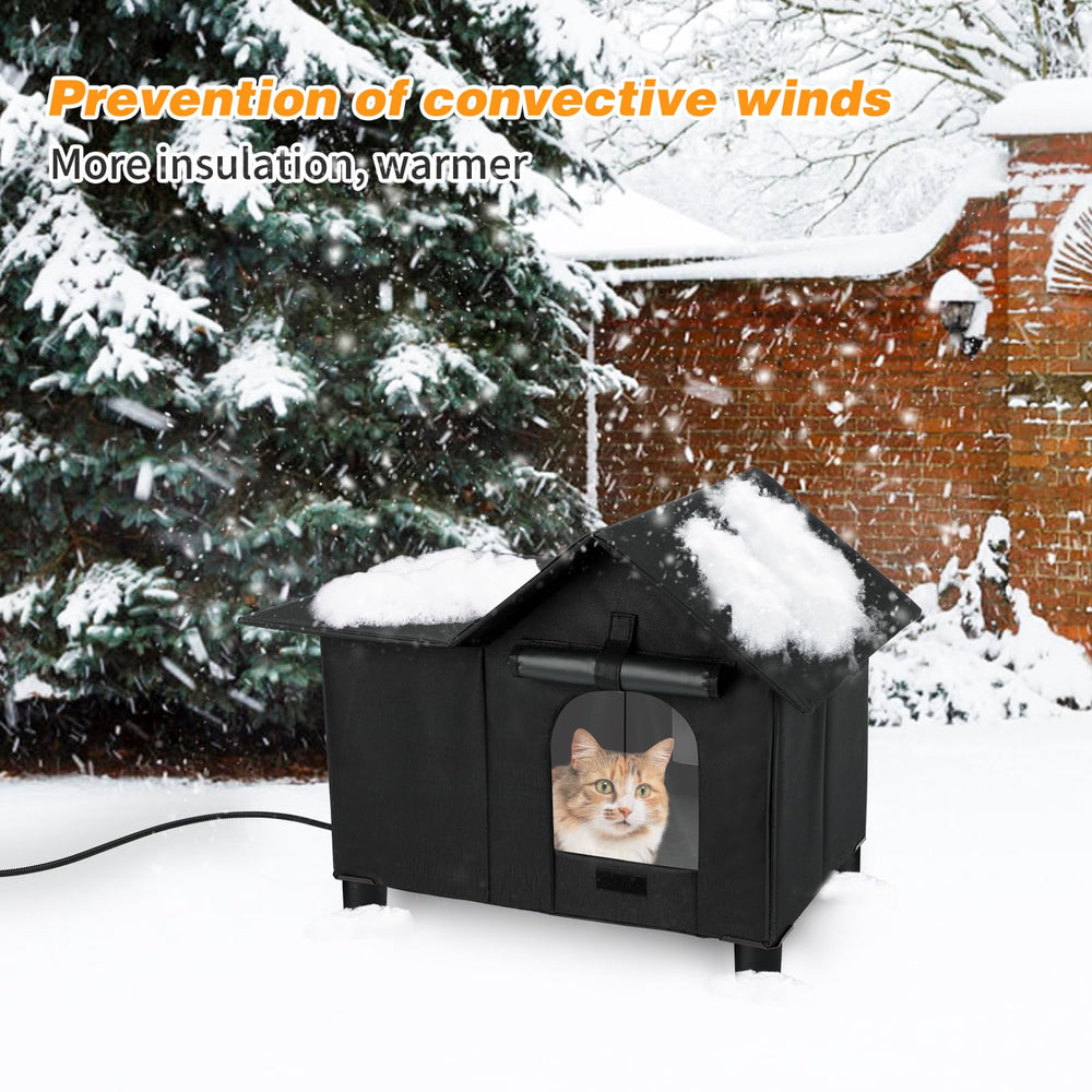 Lonepetu heated-cat-house spacious-interior space ideal for multiple cats to rest