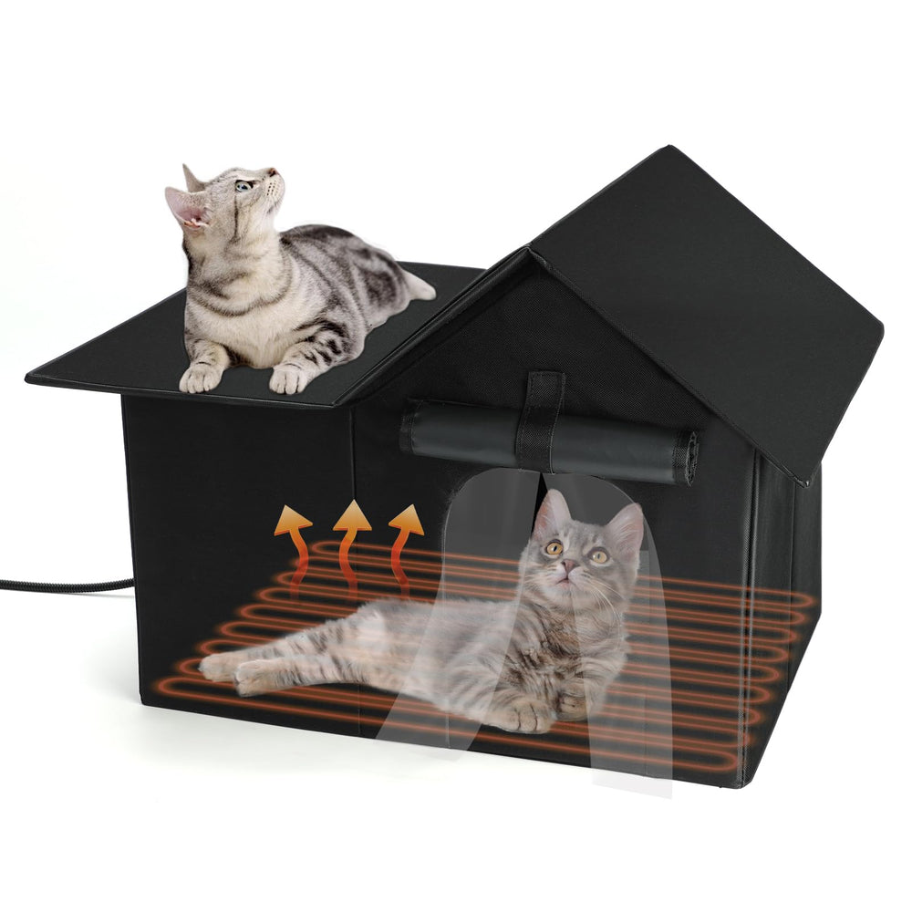 Lonepetu outdoor cat house waterproof exterior keeps pets dry in rain