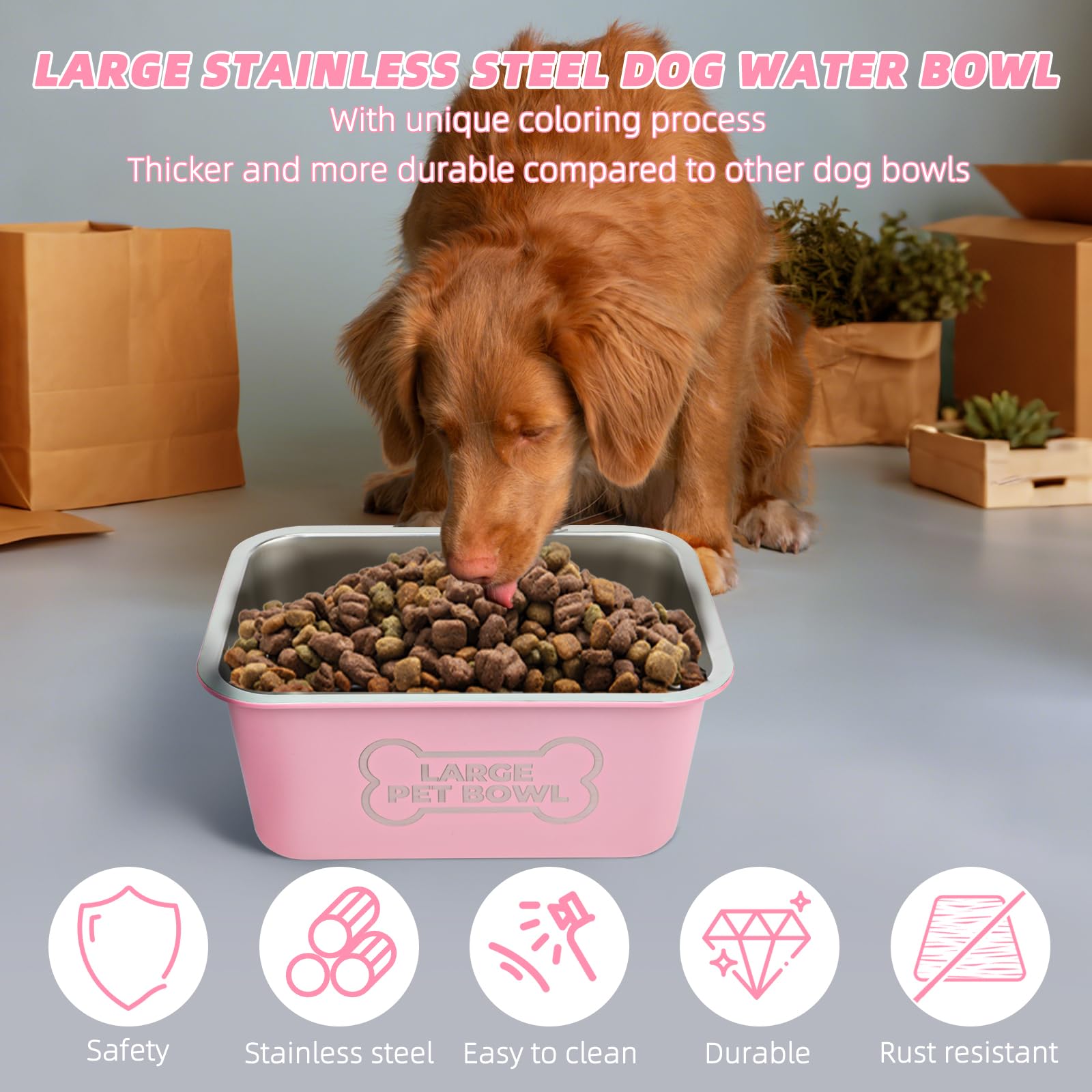 Lonepetu stackable-dog-bowls design demonstrates space-saving stability against slips and spills.