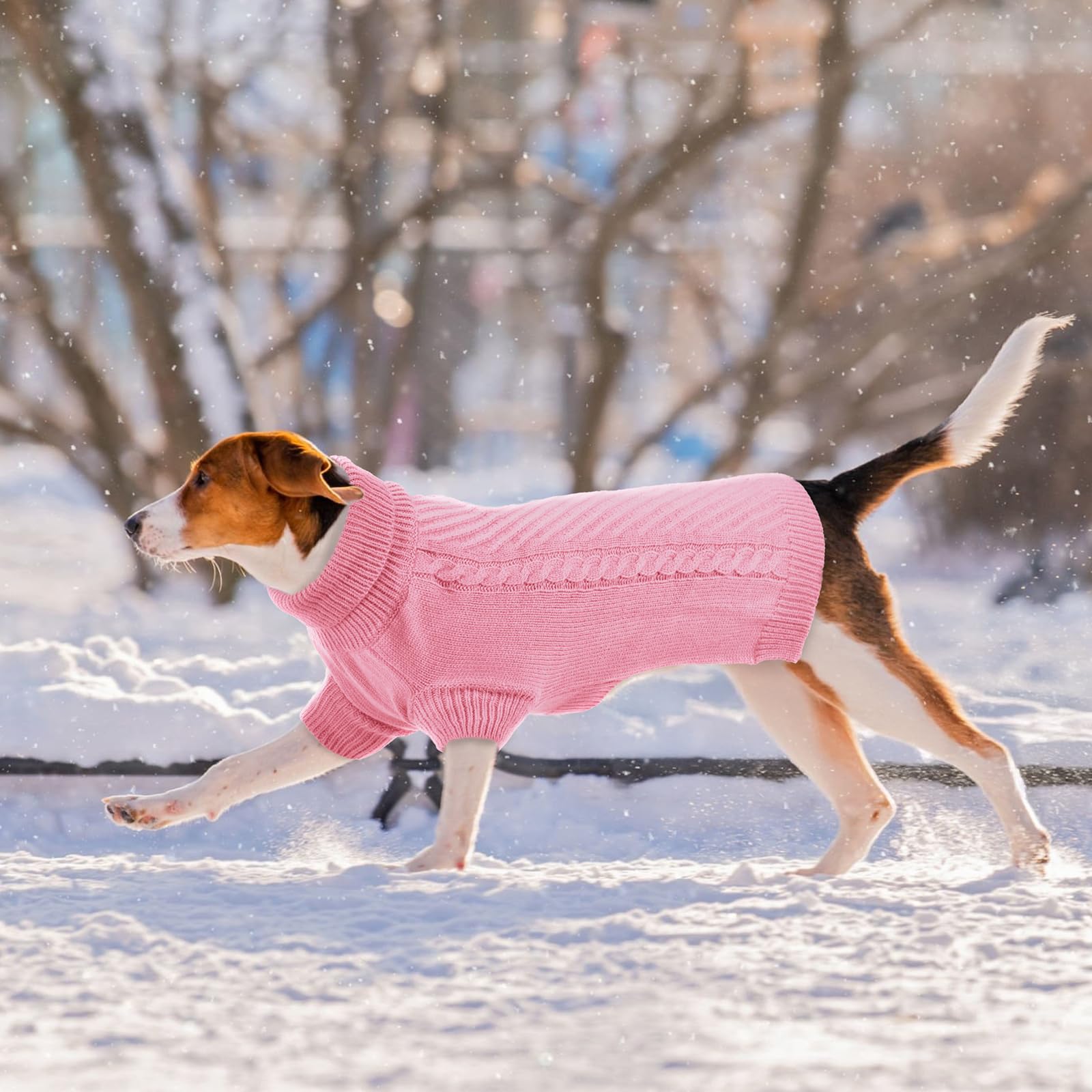 Lonepetu winter dog outfit in pink is ideal for festive wear.