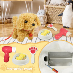 Lonfypeng interactive puppy bark-walk offers realistic responses.