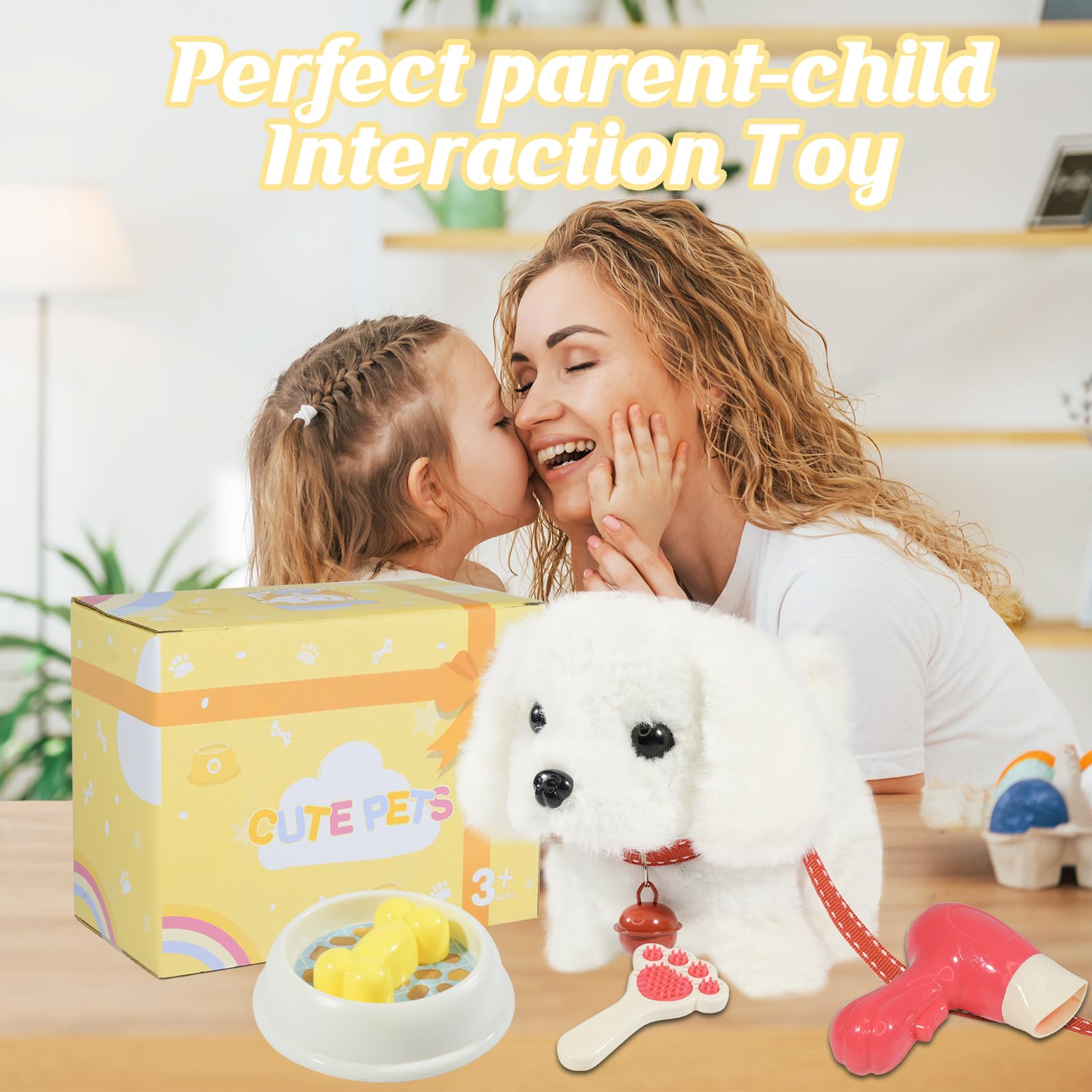 lonfypeng plush dog head-pat response captures interactive feedback during bonding play