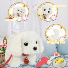 lonfypeng plush walking dog bark close-up highlights realistic bark for toddler interaction