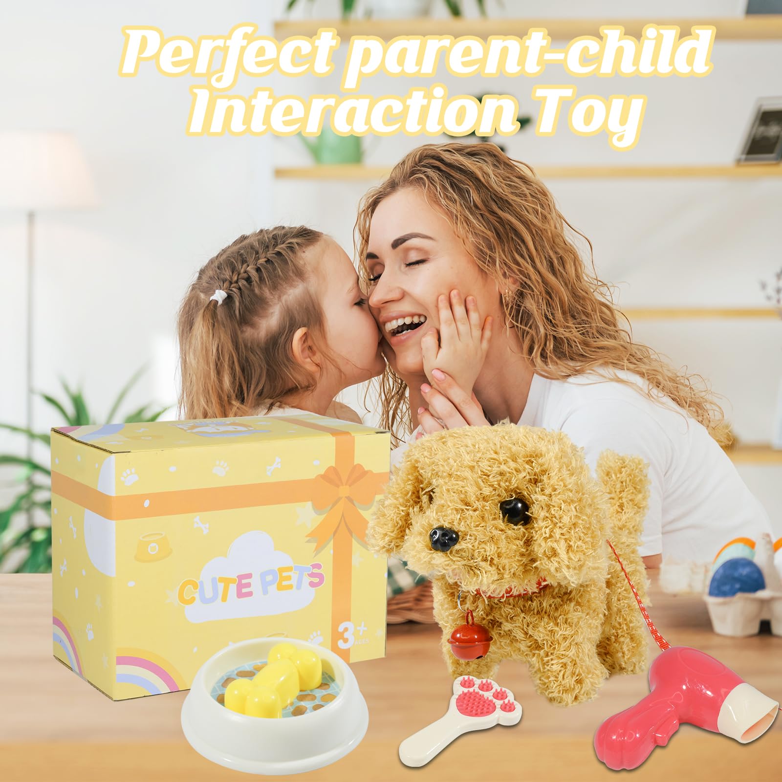 Lonfypeng soft plush dog toy with cuddly texture.